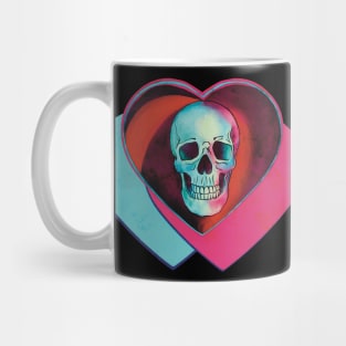 Human skull in heart Mug